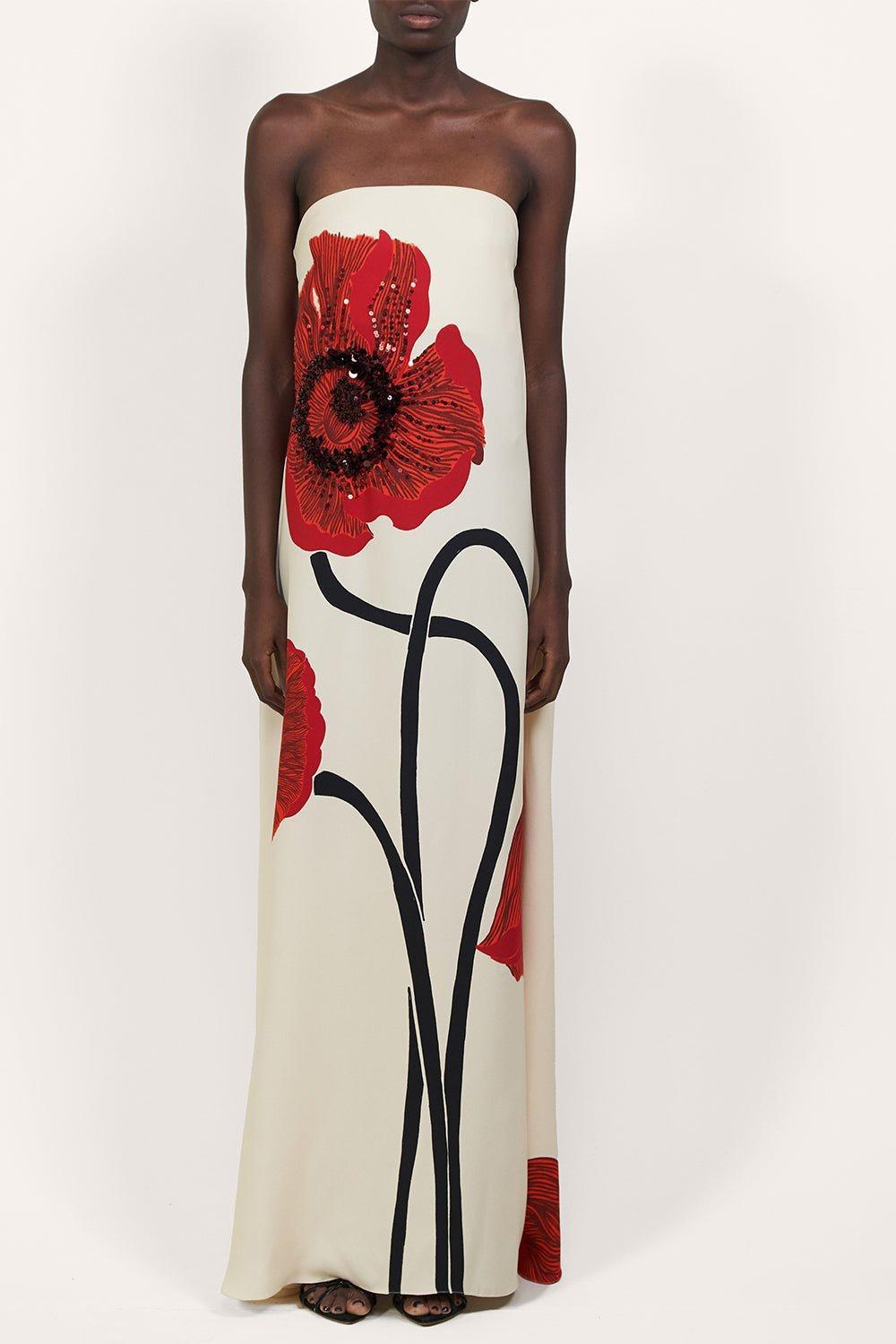 JOHANNA ORTIZ-Red Petals Dress-ECRURDBK