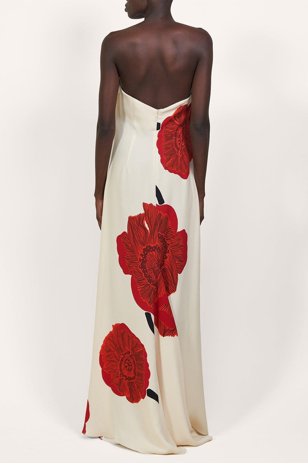 JOHANNA ORTIZ-Red Petals Dress-ECRURDBK