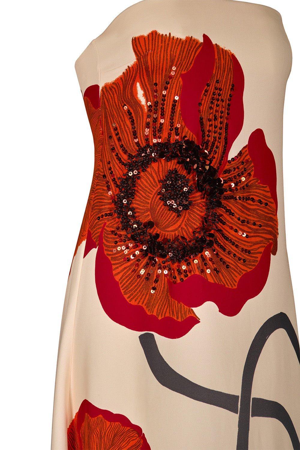 JOHANNA ORTIZ-Red Petals Dress-ECRURDBK