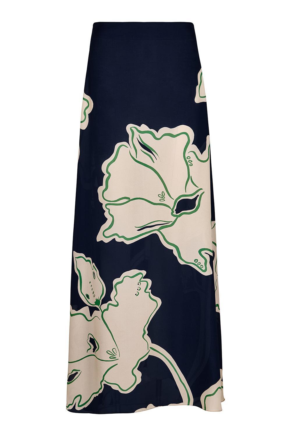 Magia Flamenca Maxi Skirt-ECRU/BLK-2-CLOTHINGSKIRTMAXI-JOHANNA ORTIZ