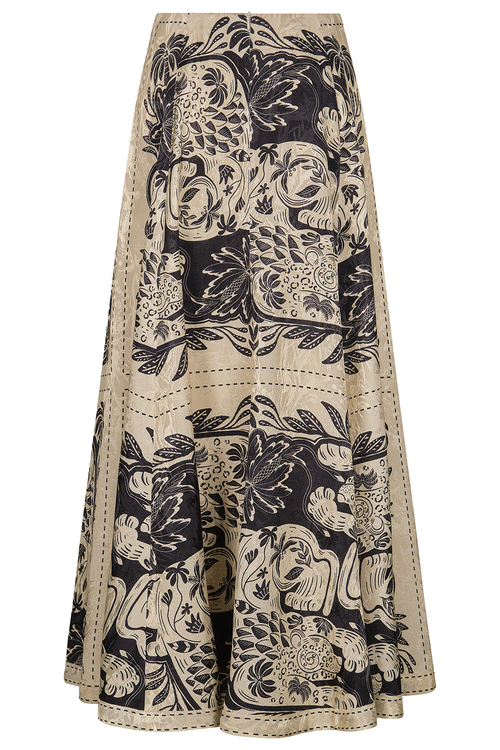 Encanto De Isla Ankle Skirt - Ecru Black-NOVELTY-4-CLOTHINGSKIRTMAXI-JOHANNA ORTIZ