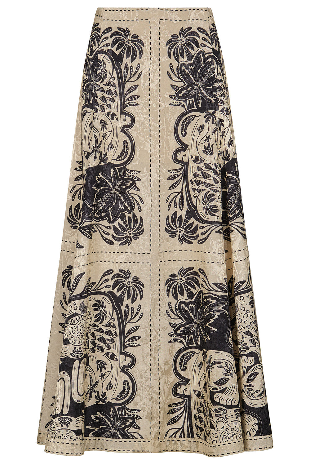 Encanto De Isla Ankle Skirt - Ecru Black-NOVELTY-4-CLOTHINGSKIRTMAXI-JOHANNA ORTIZ