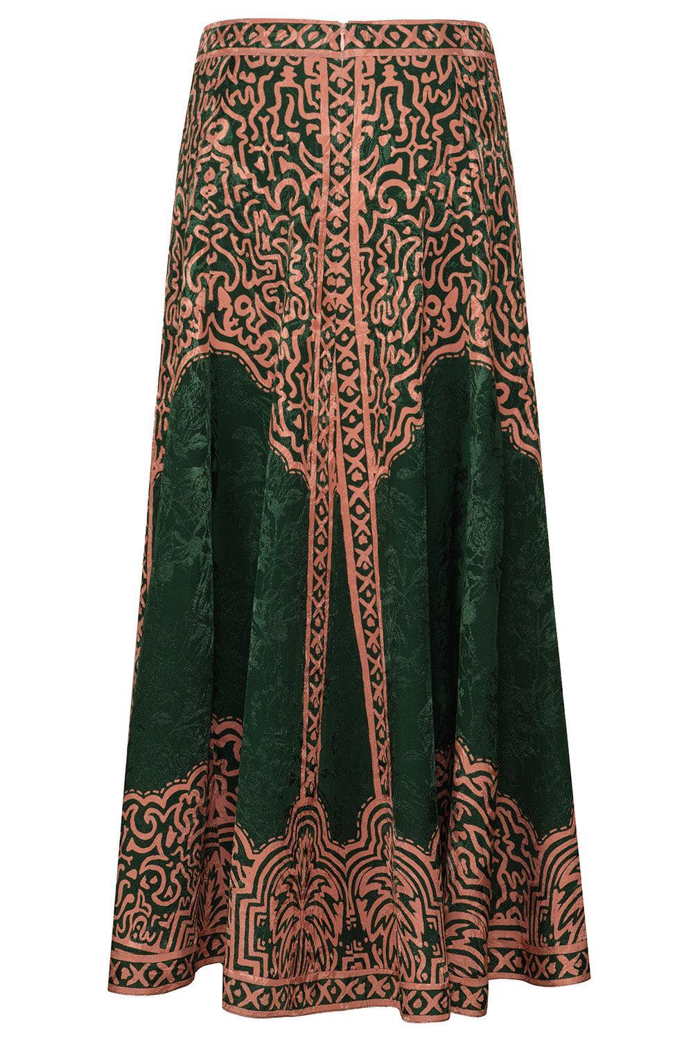 Encanto De Isla Ankle Skirt - Green Salmon-GREEN-2-CLOTHINGSKIRTMIDI-JOHANNA ORTIZ
