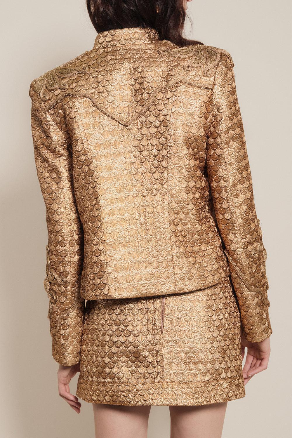 Re-Emerged Mini Skirt-GOLD-2-CLOTHINGSKIRTMINI-JOHANNA ORTIZ
