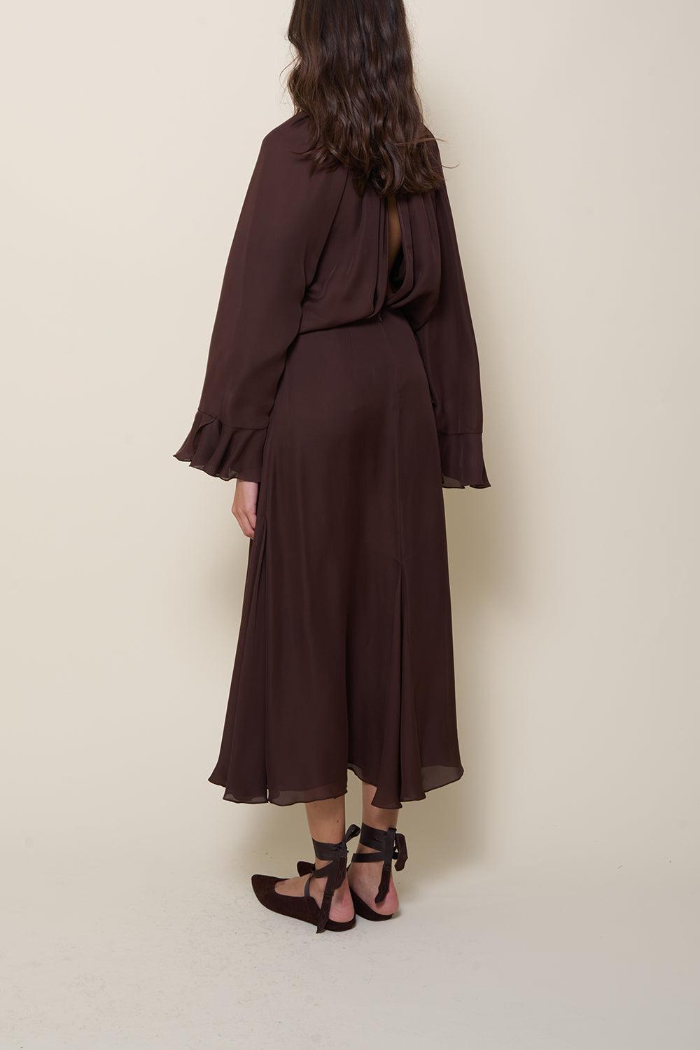 La Bohemia Top-DARK CHOCOLATE-0-CLOTHINGTOPBLOUSE-JOHANNA ORTIZ