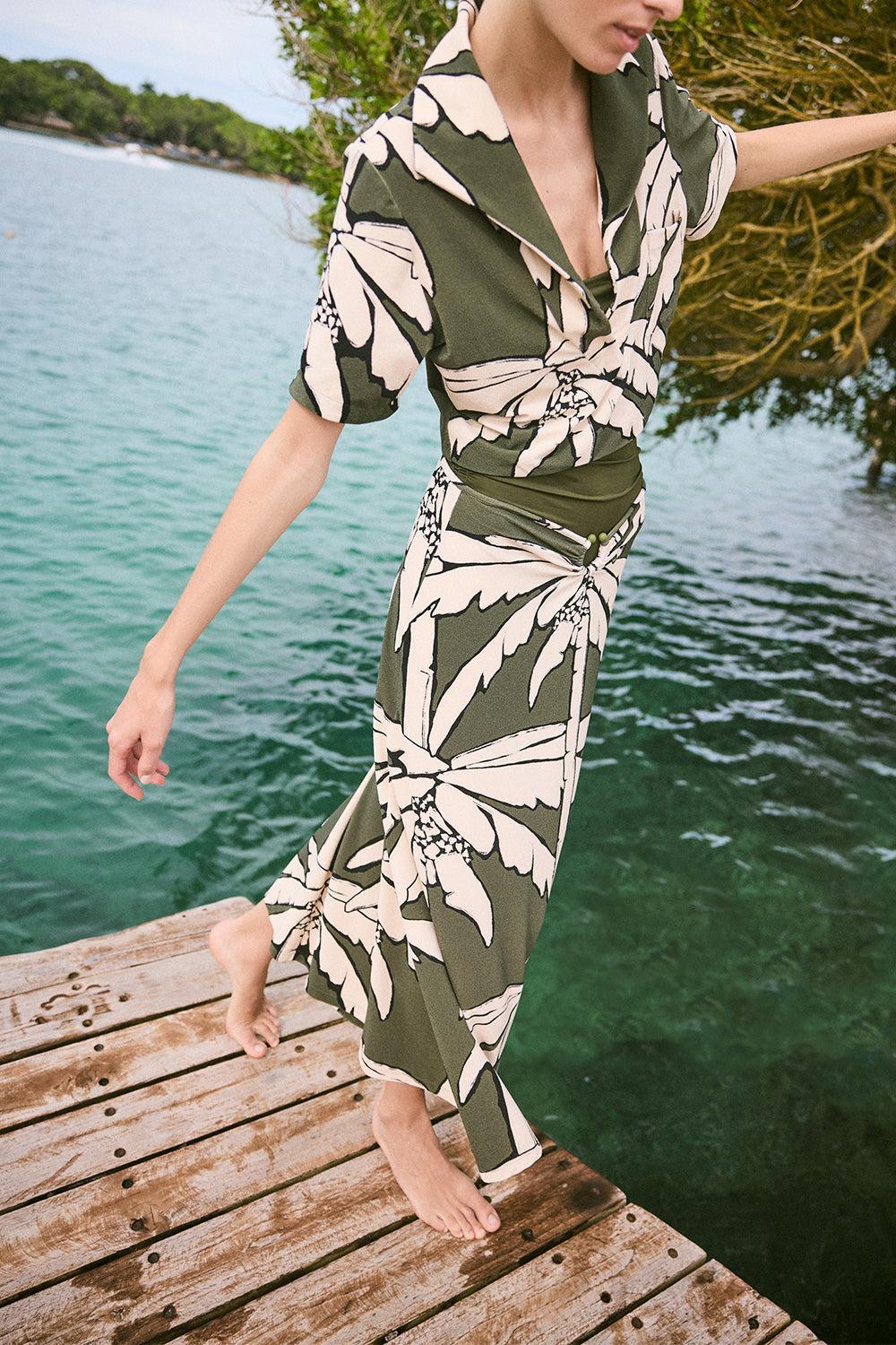 Misty Hem T-Shirt-GRN/ECRU-XS-CLOTHINGTOPT-SHIRT-JOHANNA ORTIZ