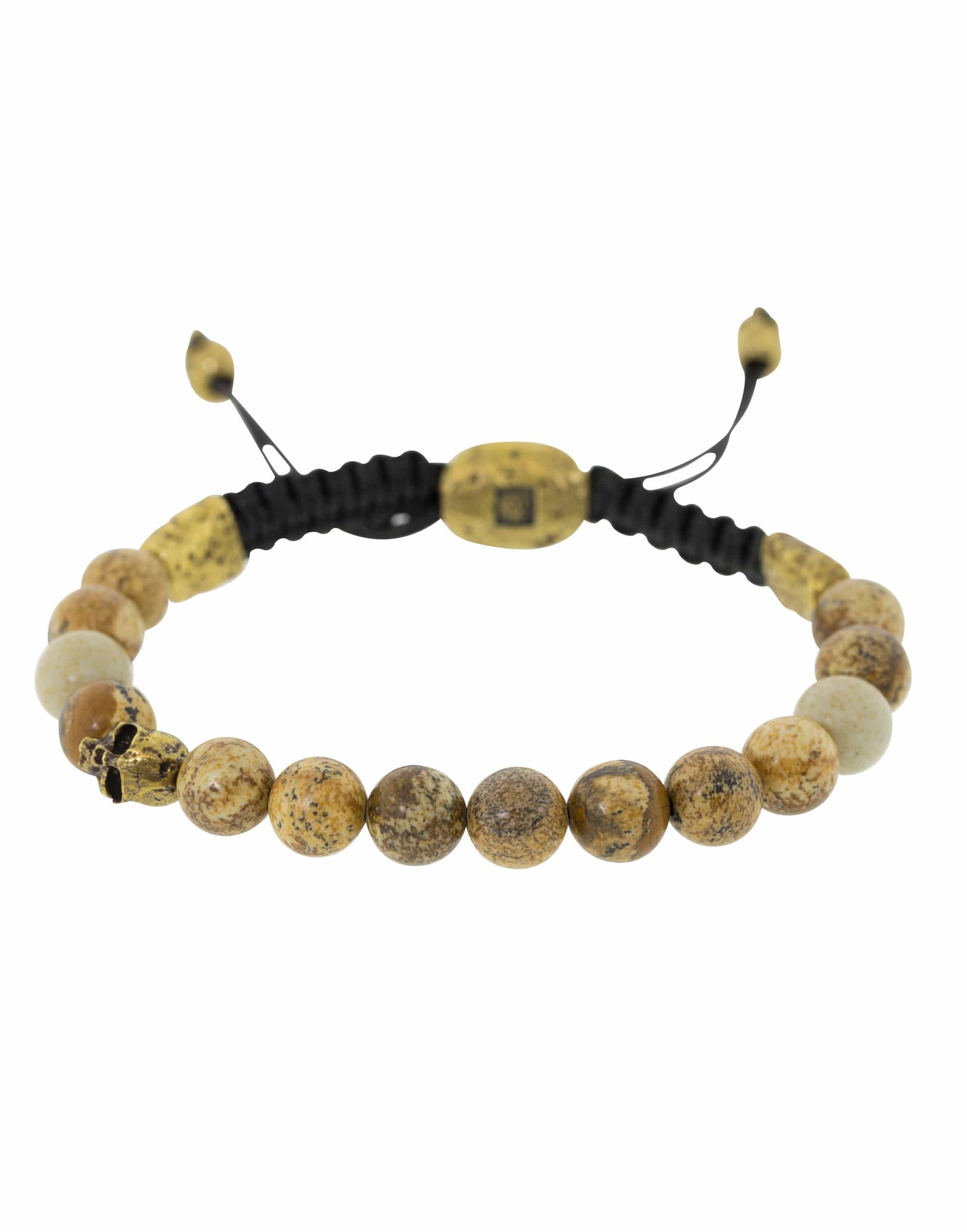 JOHN VARVATOS-Adjustable Jasper Bead Bracelet-BRASS