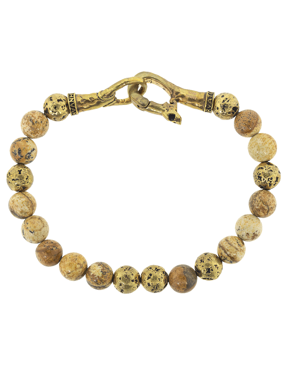 JOHN VARVATOS-Jasper and Brass Bead Bracelet-BRASS
