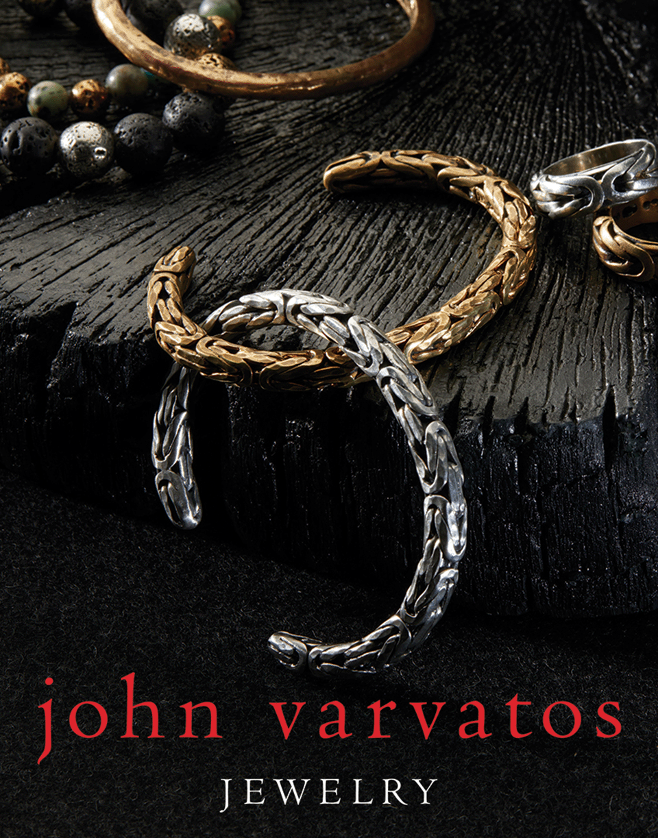 JOHN VARVATOS-Lava Bead and Brass Skull Bracelet-BRASS