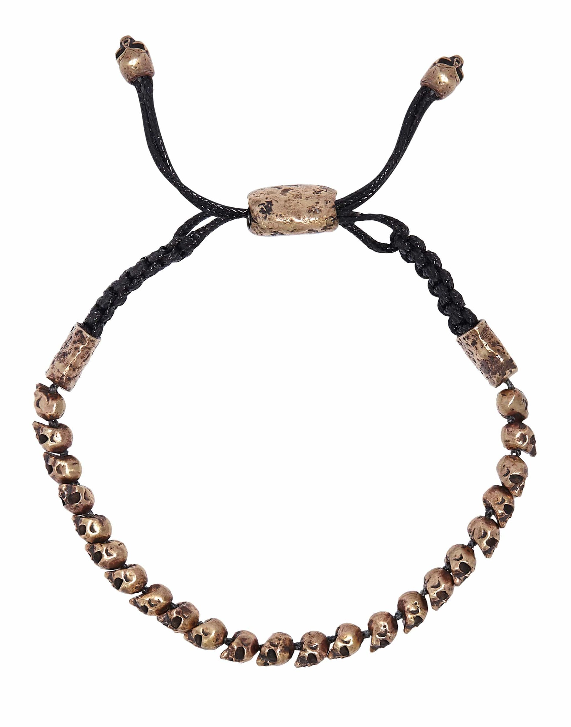JOHN VARVATOS-Small Skull Bead Adjustable Bracelet-BRASS