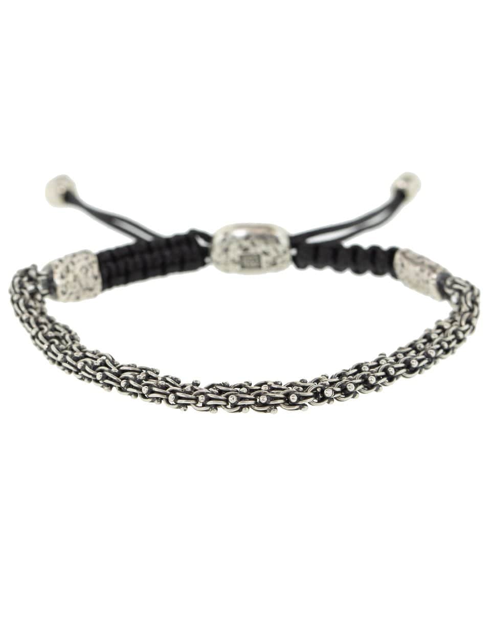JOHN VARVATOS-Adjustable Double Sterling Silver Chain Bracelet-SILVER