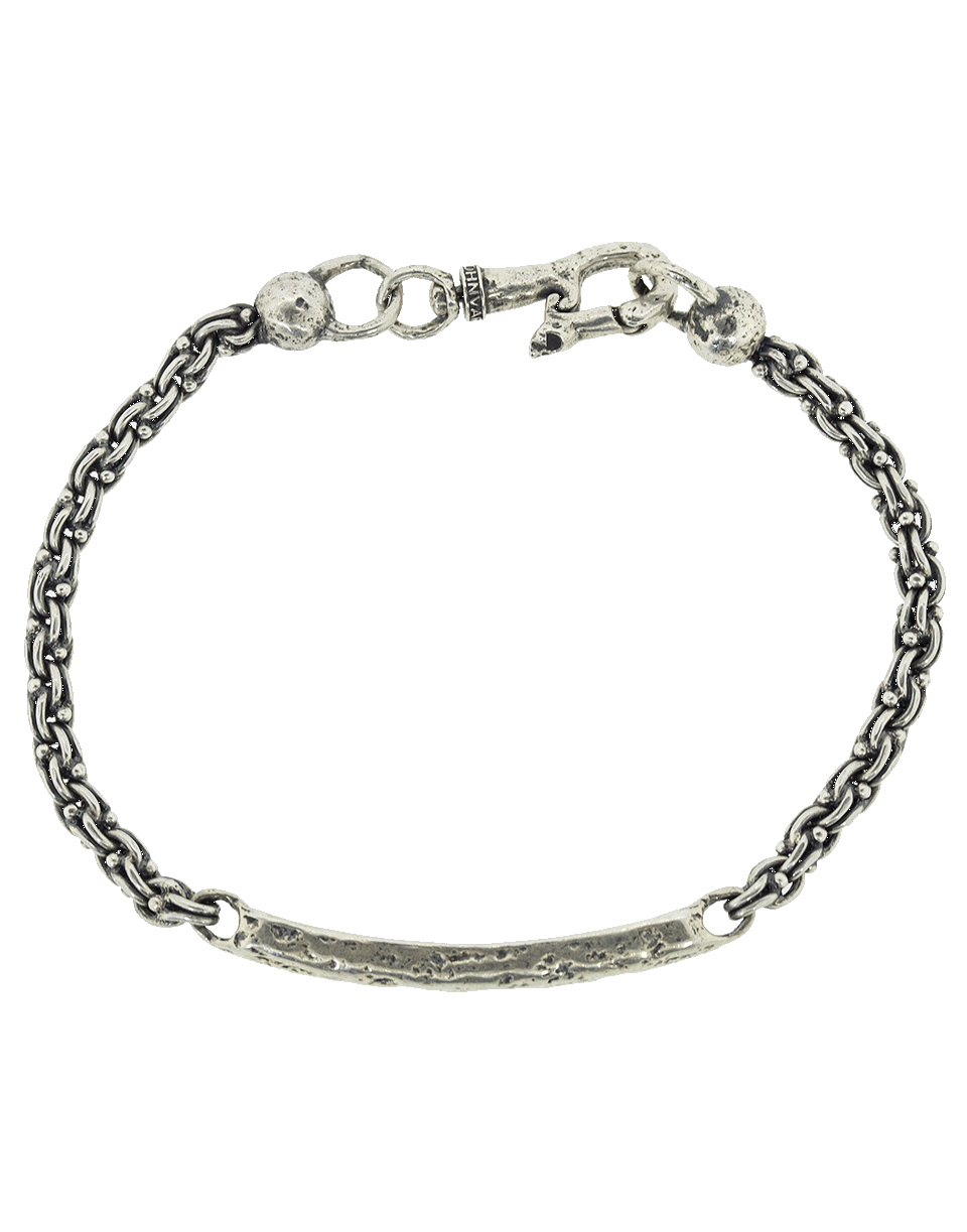 JOHN VARVATOS-Distressed ID Bracelet-SILVER