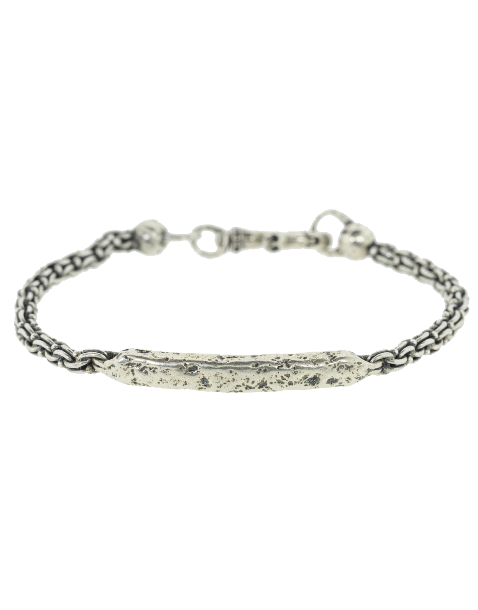 JOHN VARVATOS-Distressed ID Bracelet-SILVER