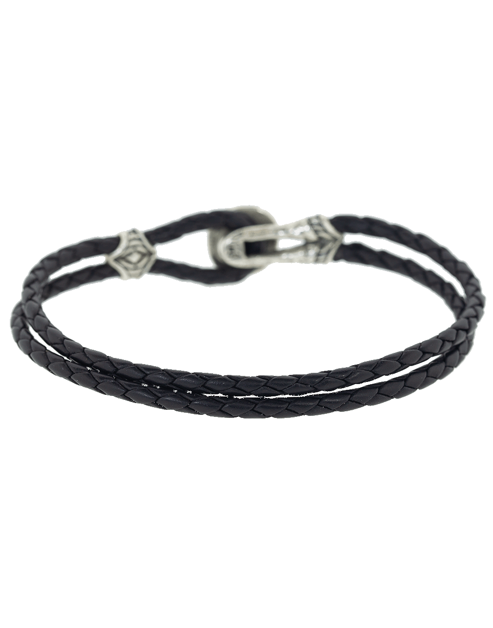 JOHN VARVATOS-Double Strand Leather Bracelet-SILVER
