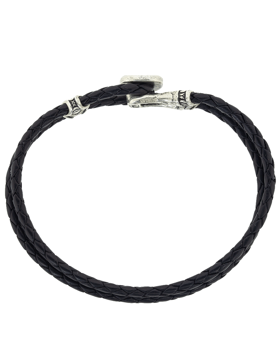 JOHN VARVATOS-Double Strand Leather Bracelet-SILVER