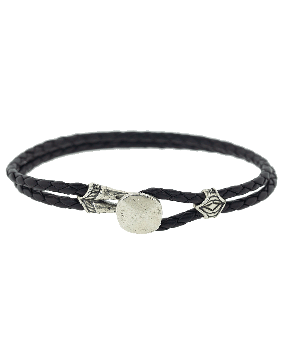 JOHN VARVATOS-Double Strand Leather Bracelet-SILVER