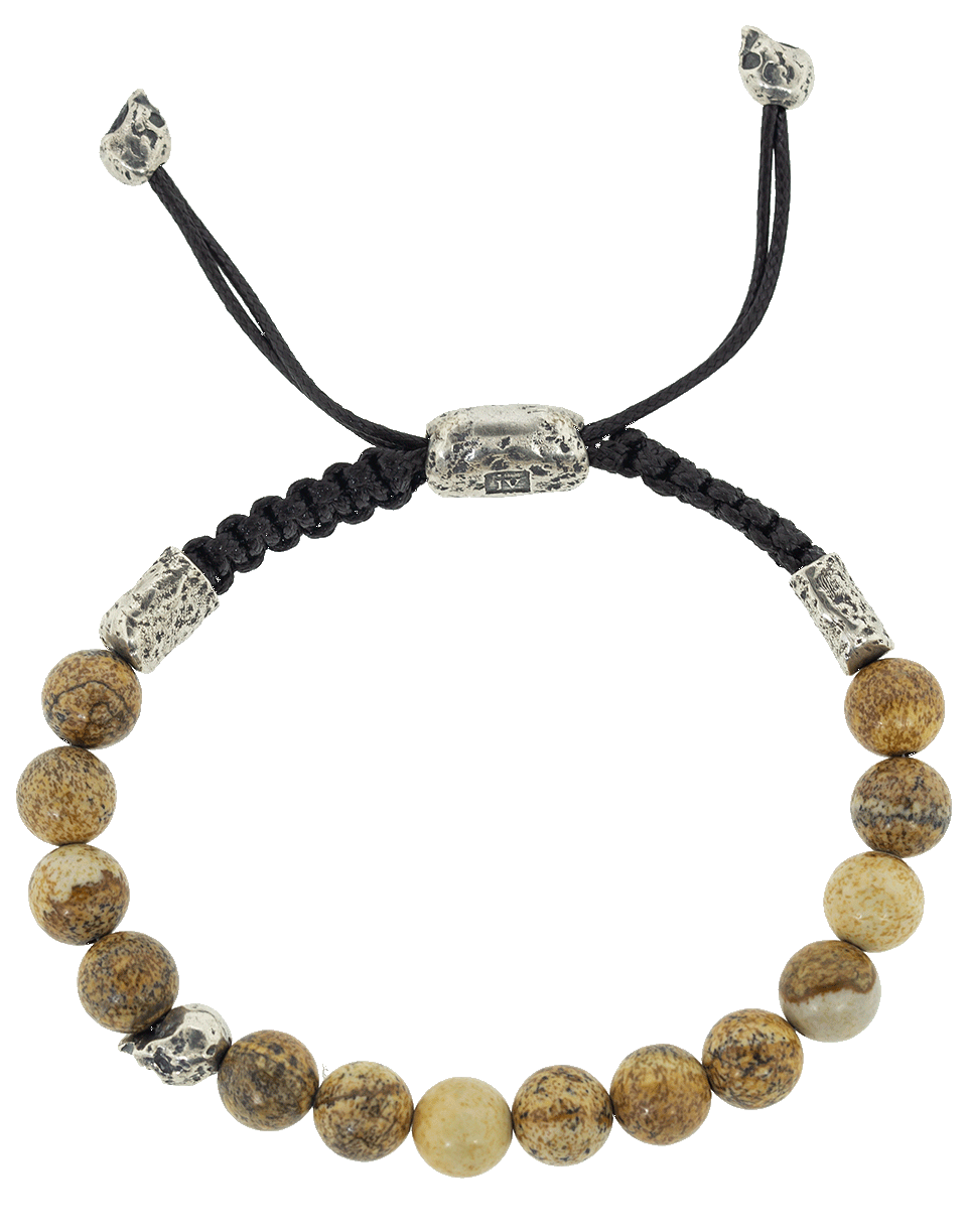 JOHN VARVATOS-Jasper Skull Bead Bracelet-SILVER