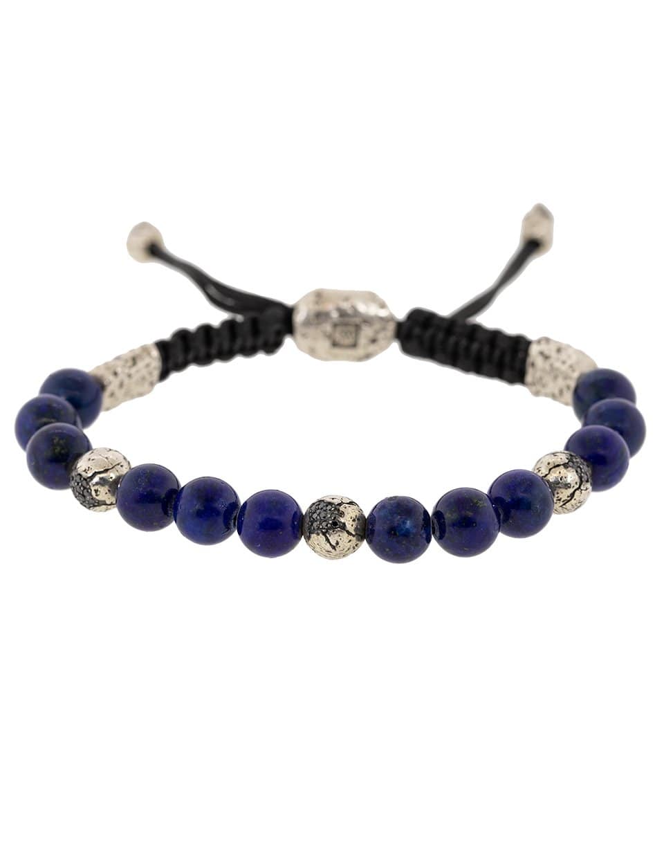 JOHN VARVATOS-Lapis and Black Diamond Bead Bracelet-SILVER