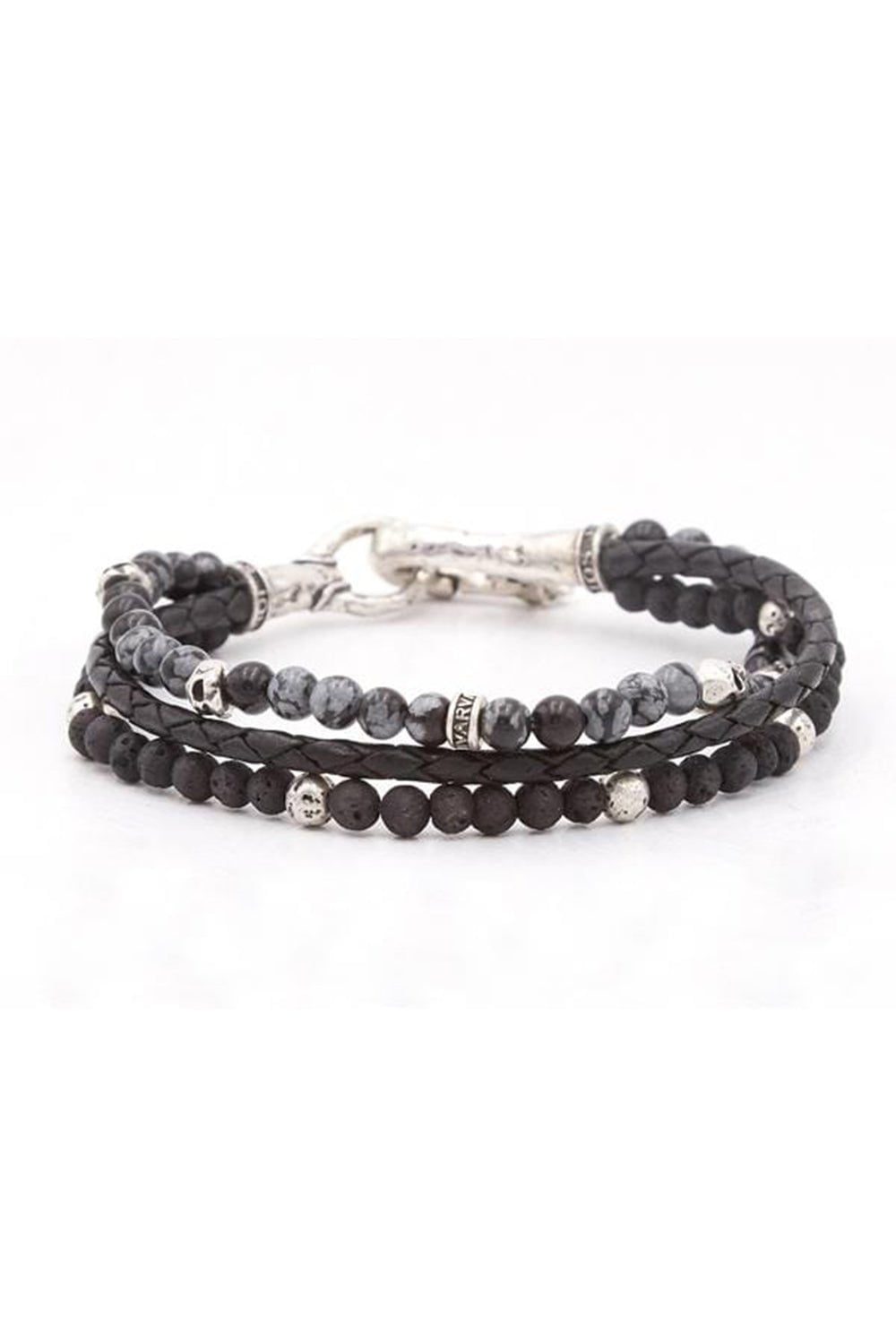 JOHN VARVATOS-Lava Bead Bracelet-SILVER