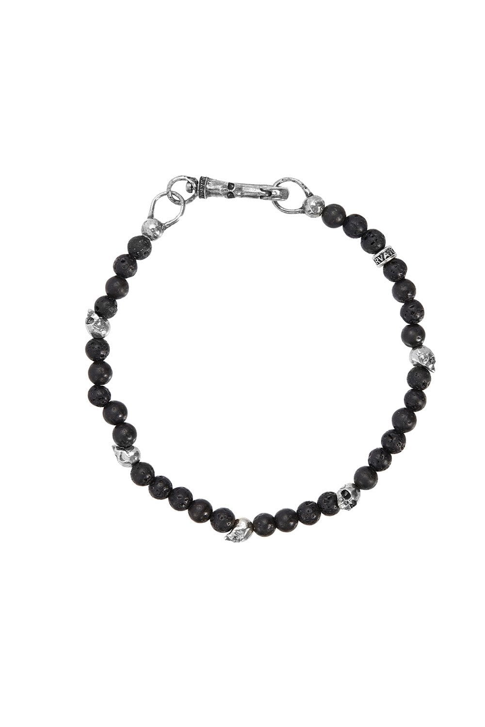 JOHN VARVATOS-Lava Skull Bead Bracelet-SILVER