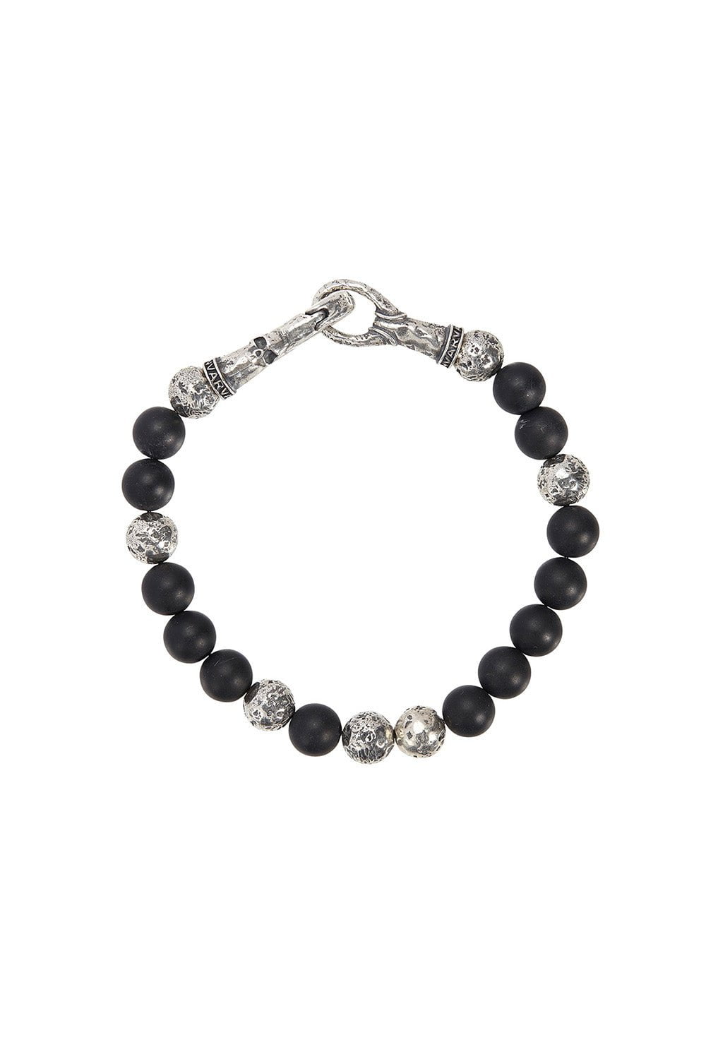 JOHN VARVATOS-Onyx Skull Clasp Bracelet-SILVER