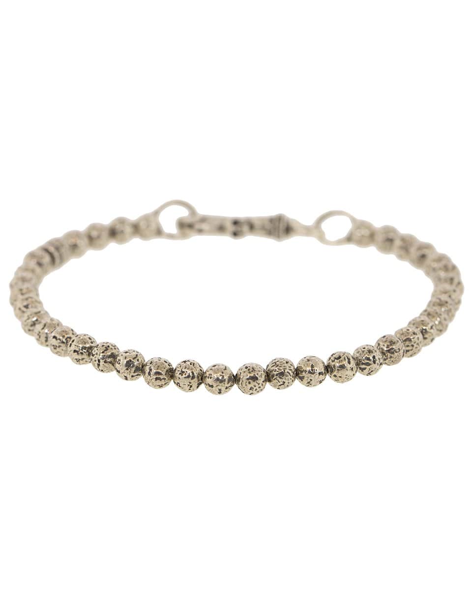 JOHN VARVATOS-Silver Distressed Bead Bracelet-SILVER