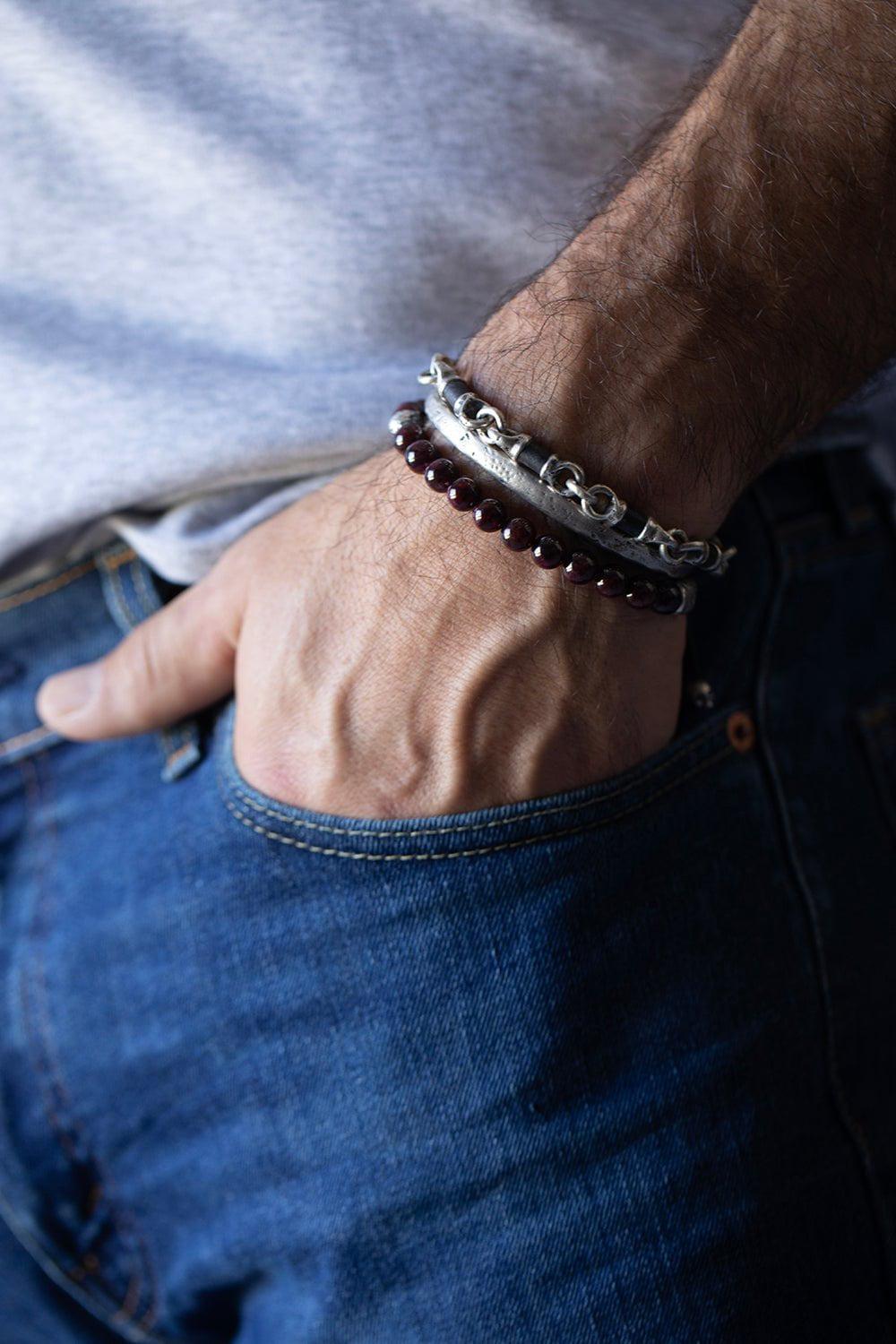 JOHN VARVATOS-Silver Link Bracelet-SILVER