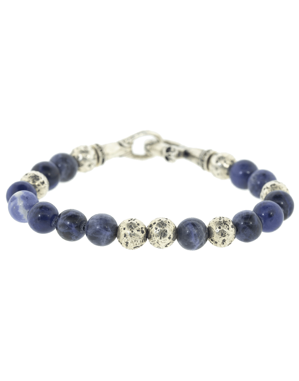 JOHN VARVATOS-Silver Sodalite Bead Bracelet-SILVER