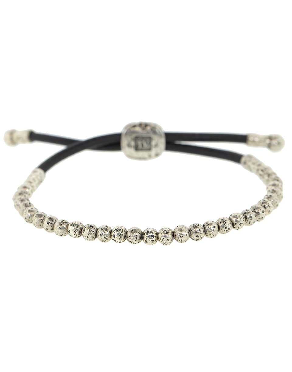 JOHN VARVATOS-Sterling Silver and Leather Bead Bracelet-SILVER
