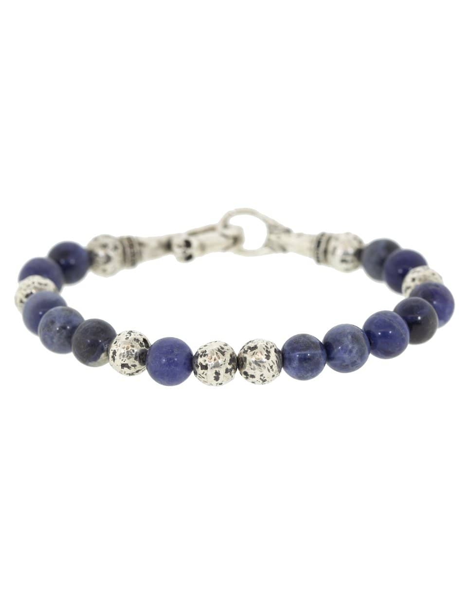 JOHN VARVATOS-Sterling Silver and Sodalite Bead Bracelet-SILVER