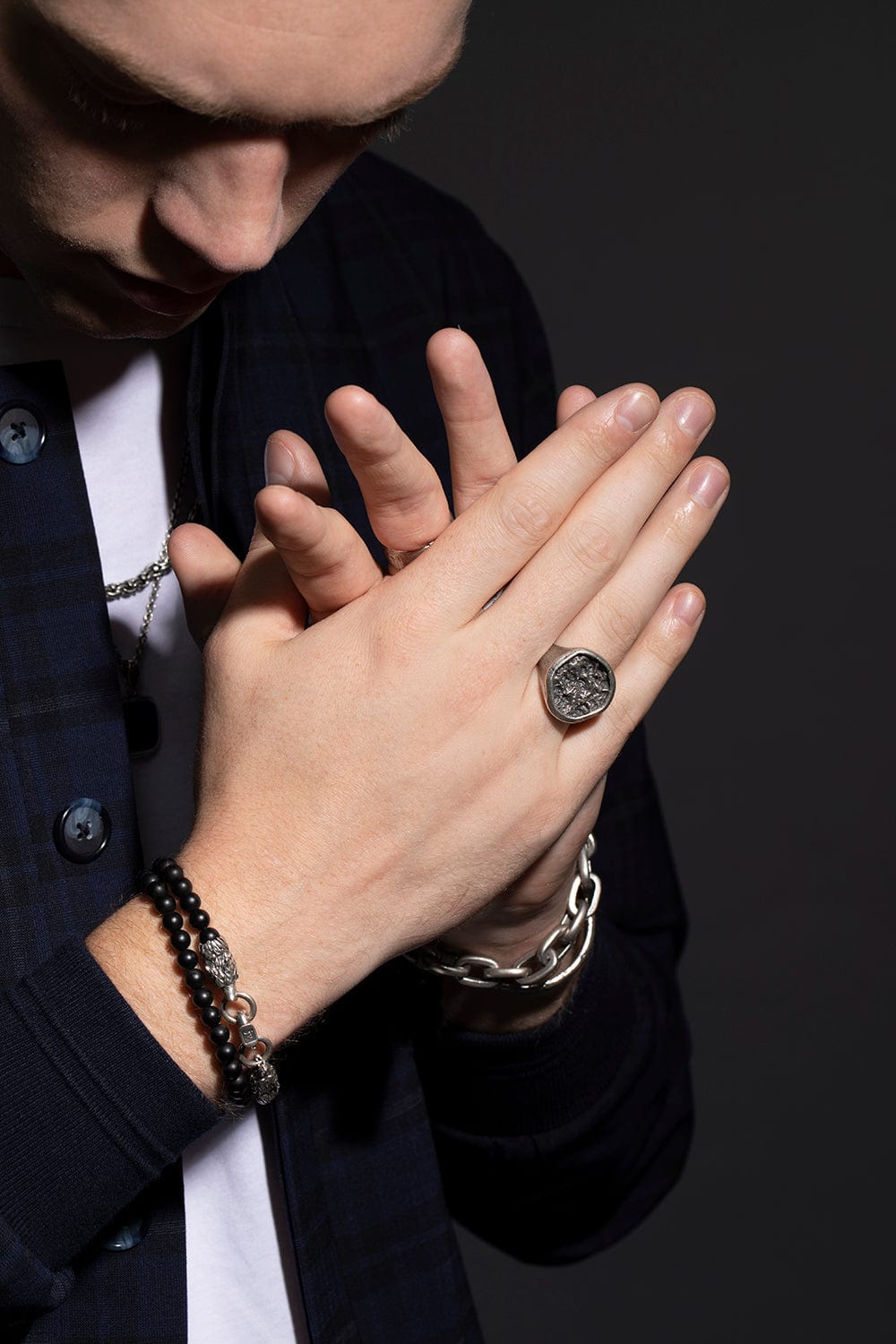 JOHN VARVATOS-Amorphous Ring-SILVER