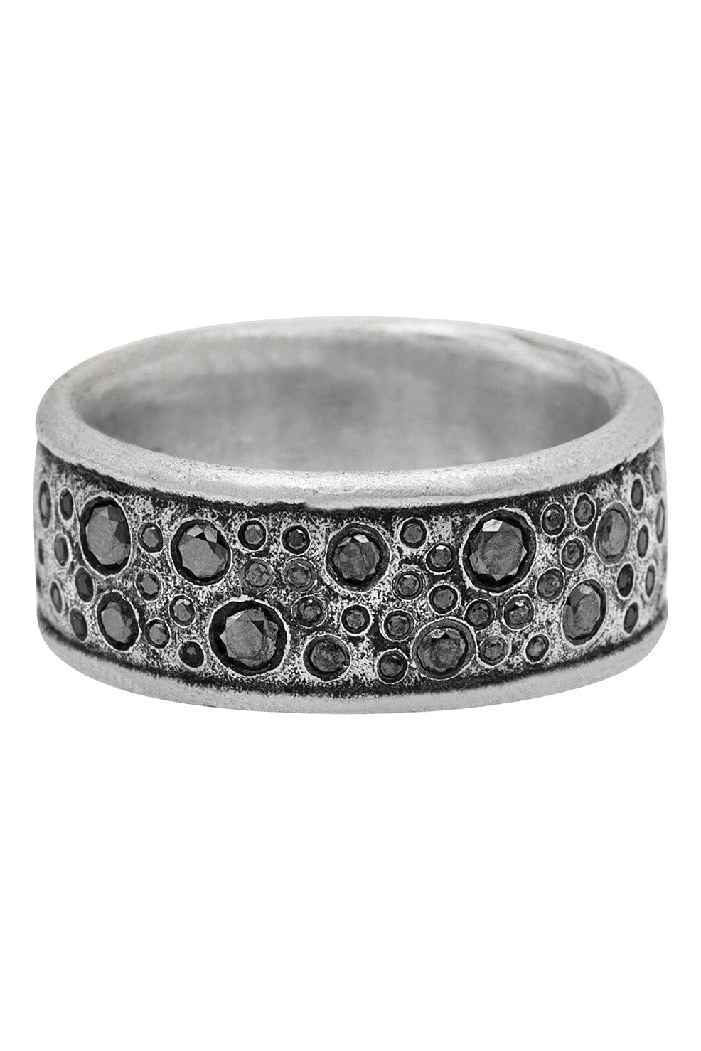 JOHN VARVATOS-Black Diamond Stardust Ring-SILVER