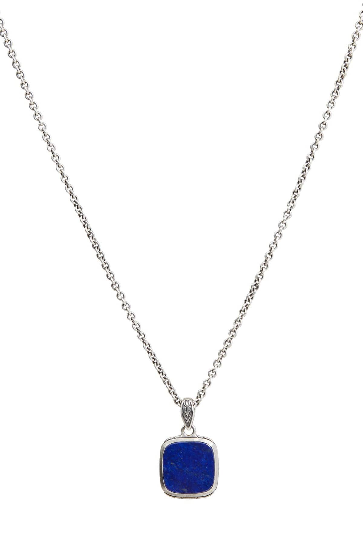 JOHN VARVATOS-Lapis Pendant Necklace-SILVER