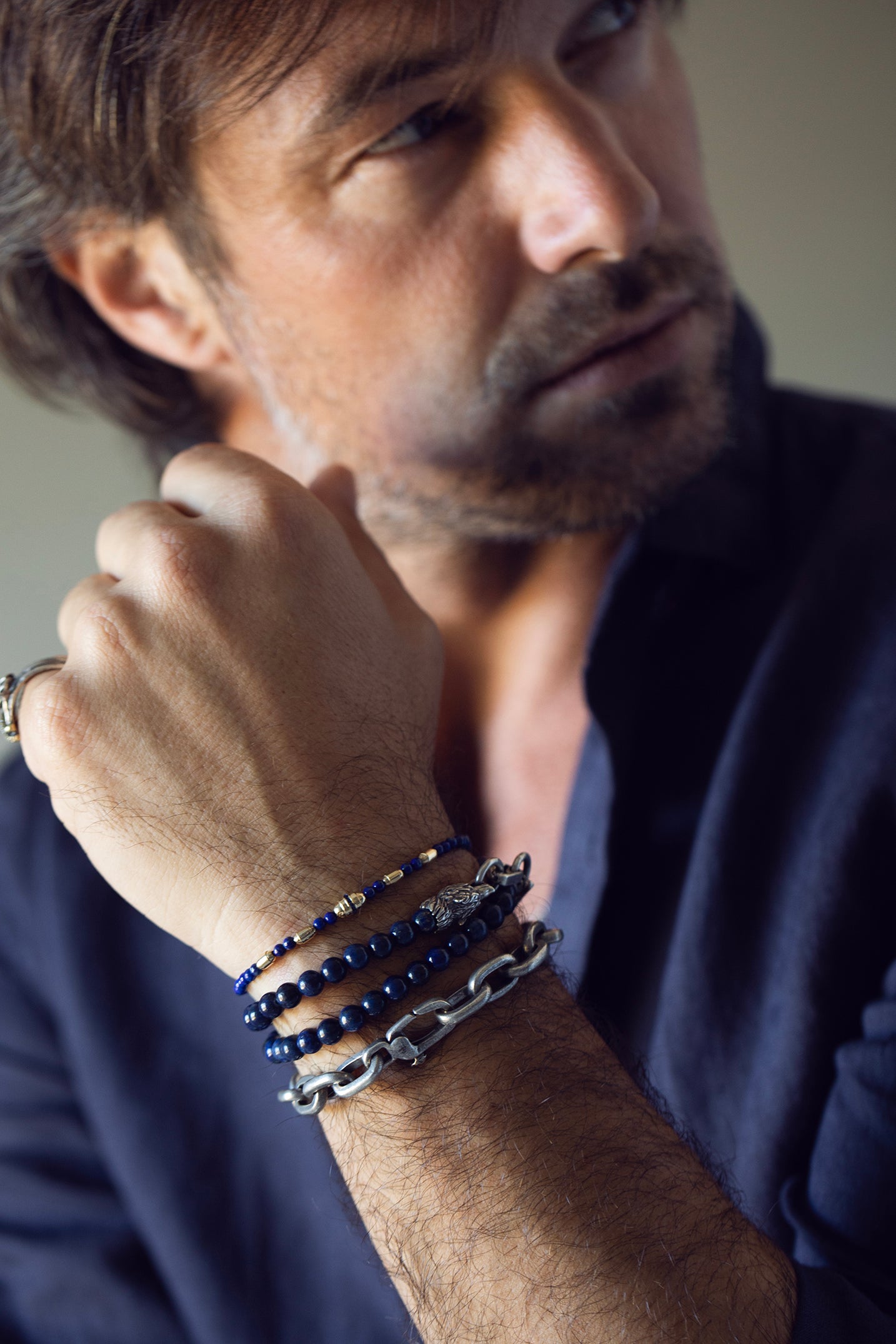 JOHN VARVATOS-Oval Link Bracelet-SILVER