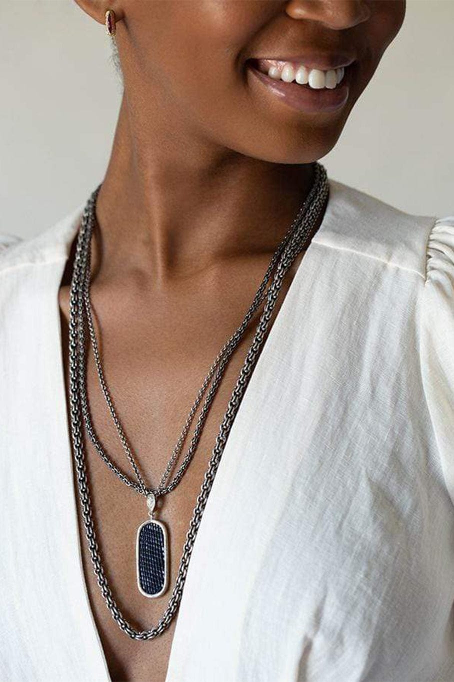 JOHN VARVATOS-Plain Sterling Silver Chain 24IN-SILVER