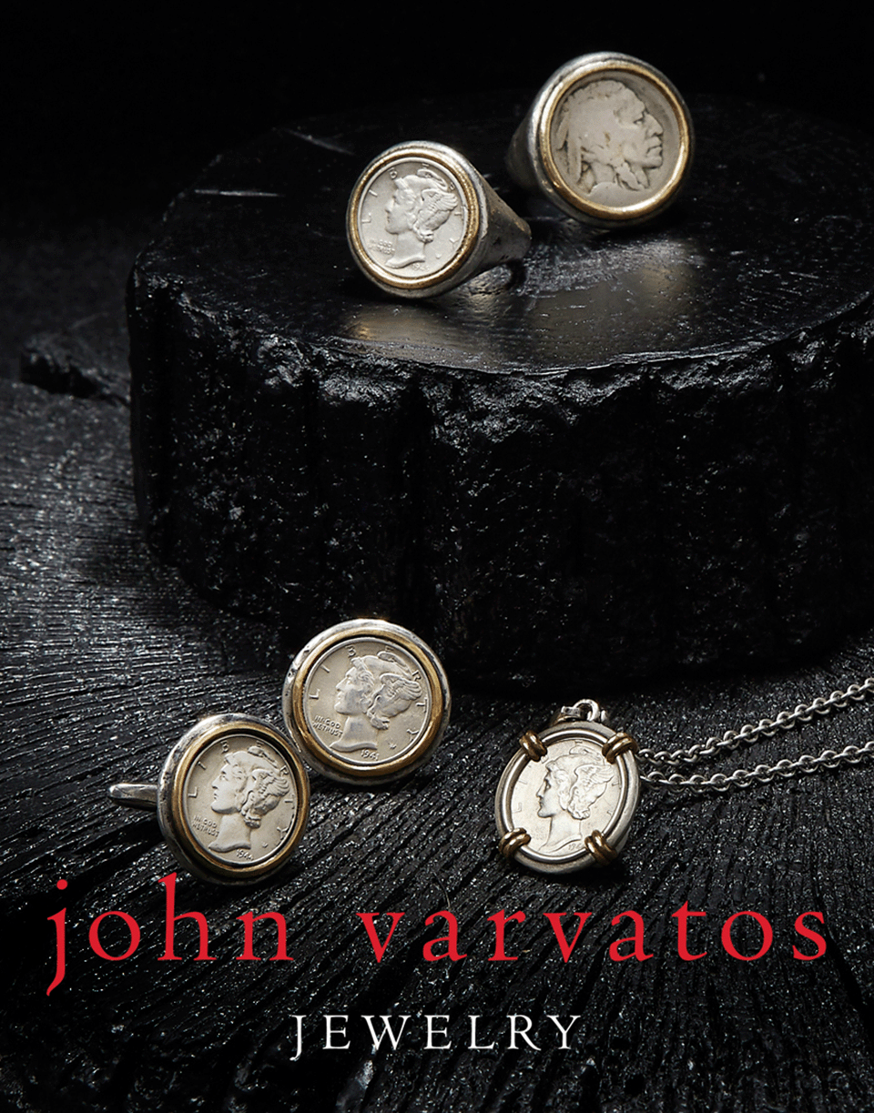 JOHN VARVATOS-Silver and Brass Dime Pendant Necklace-SILVER