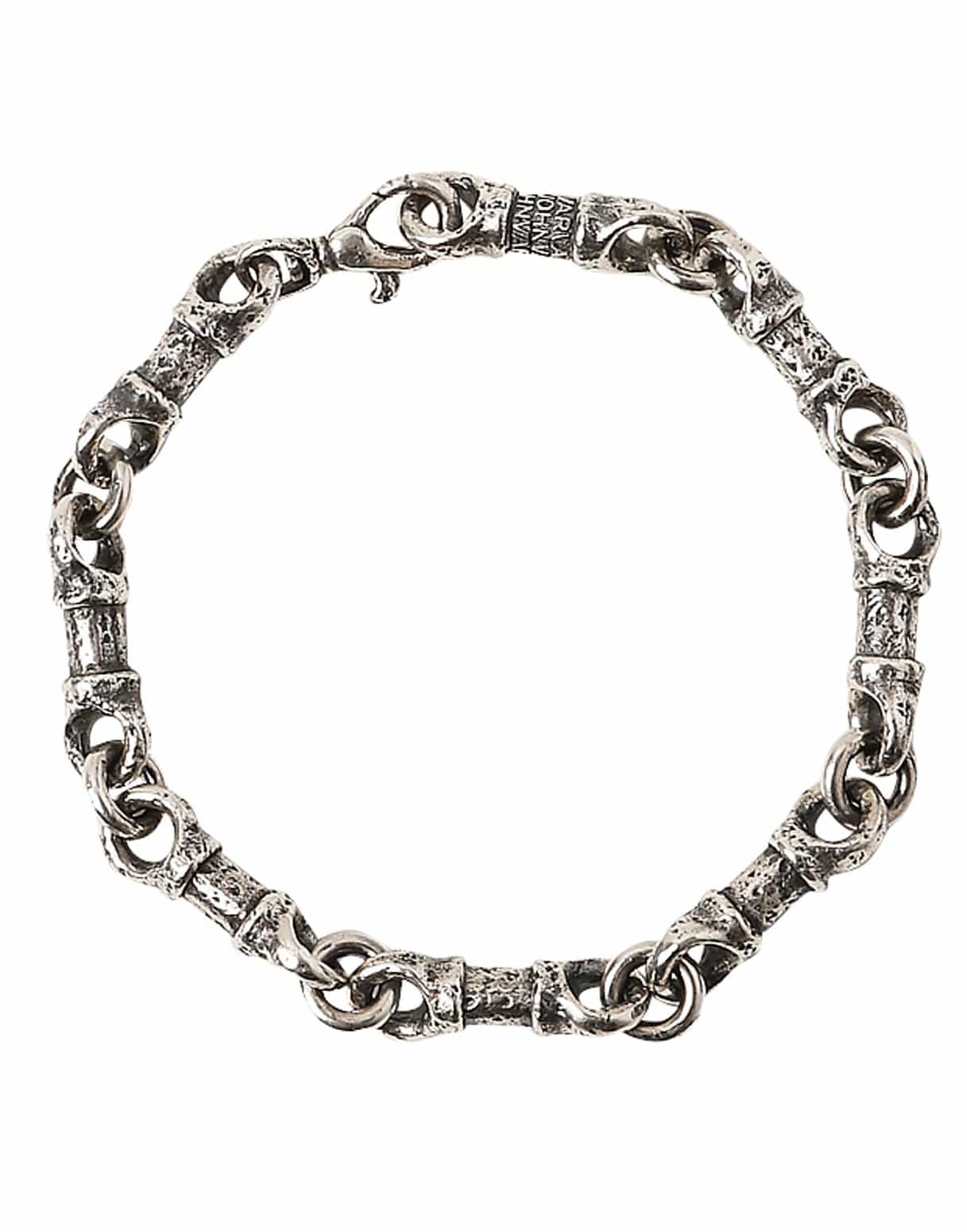 JOHN VARVATOS-Silver Barrel Link Bracelet-SILVER