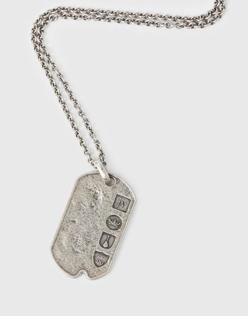 JOHN VARVATOS-Silver Distressed Dog Tag-SILVER