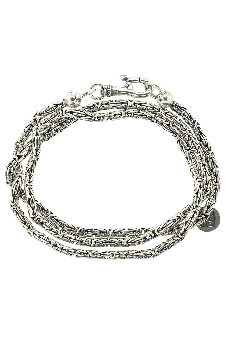 JOHN VARVATOS-Woven Chain Silver Necklace-SILVER