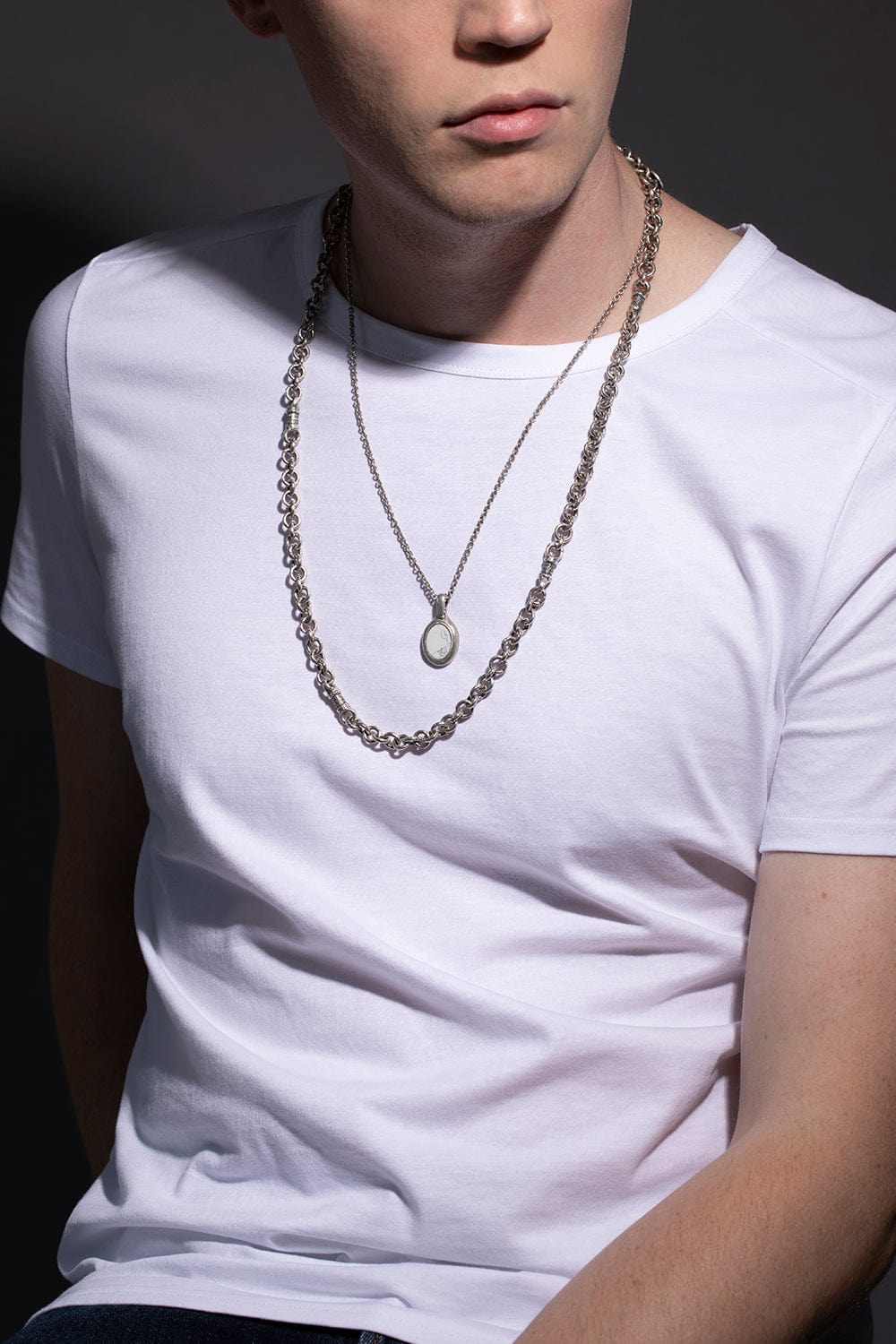 JOHN VARVATOS-Wrap Silver All Around Necklace-SILVER