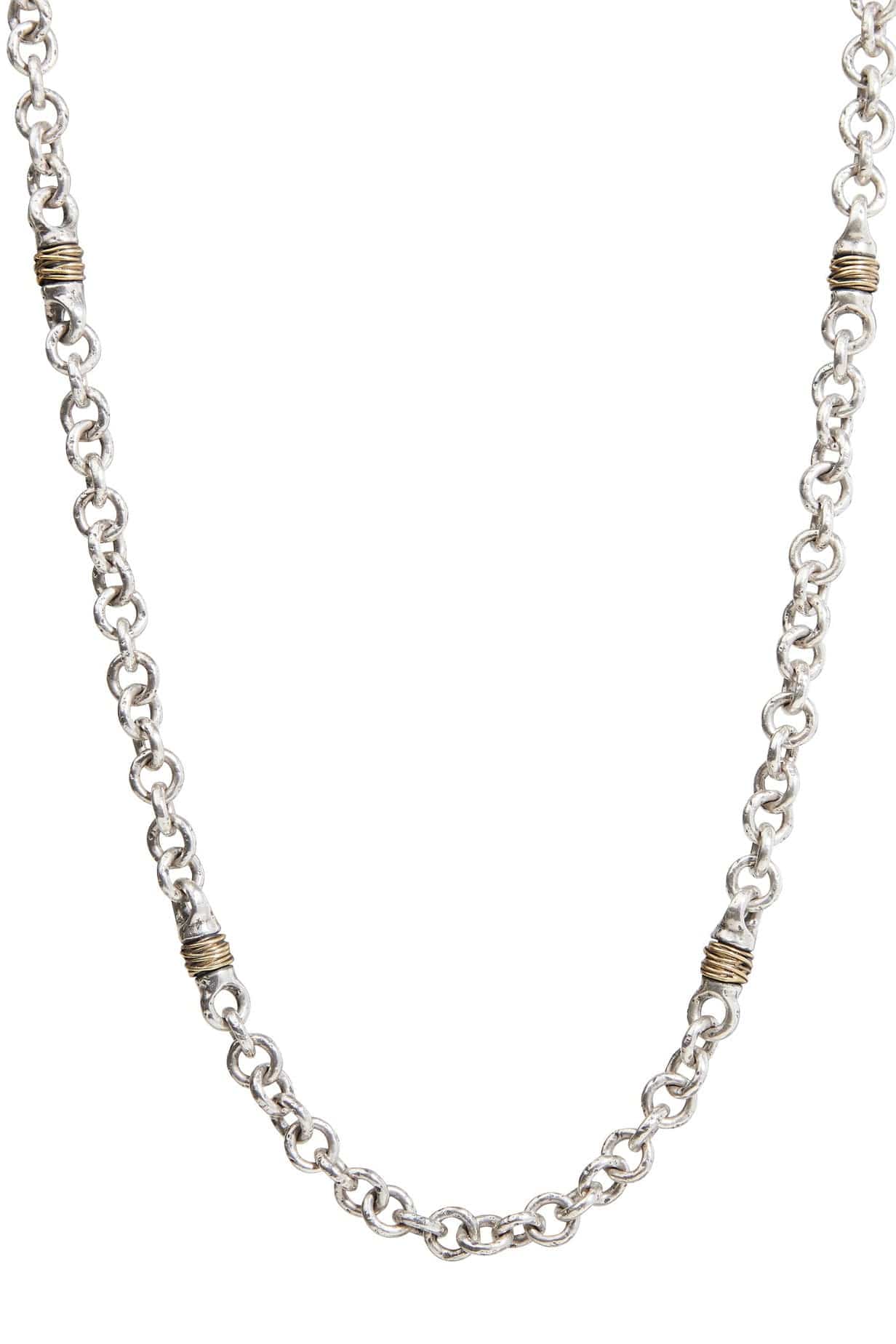 JOHN VARVATOS-Wrap Silver All Around Necklace-SILVER