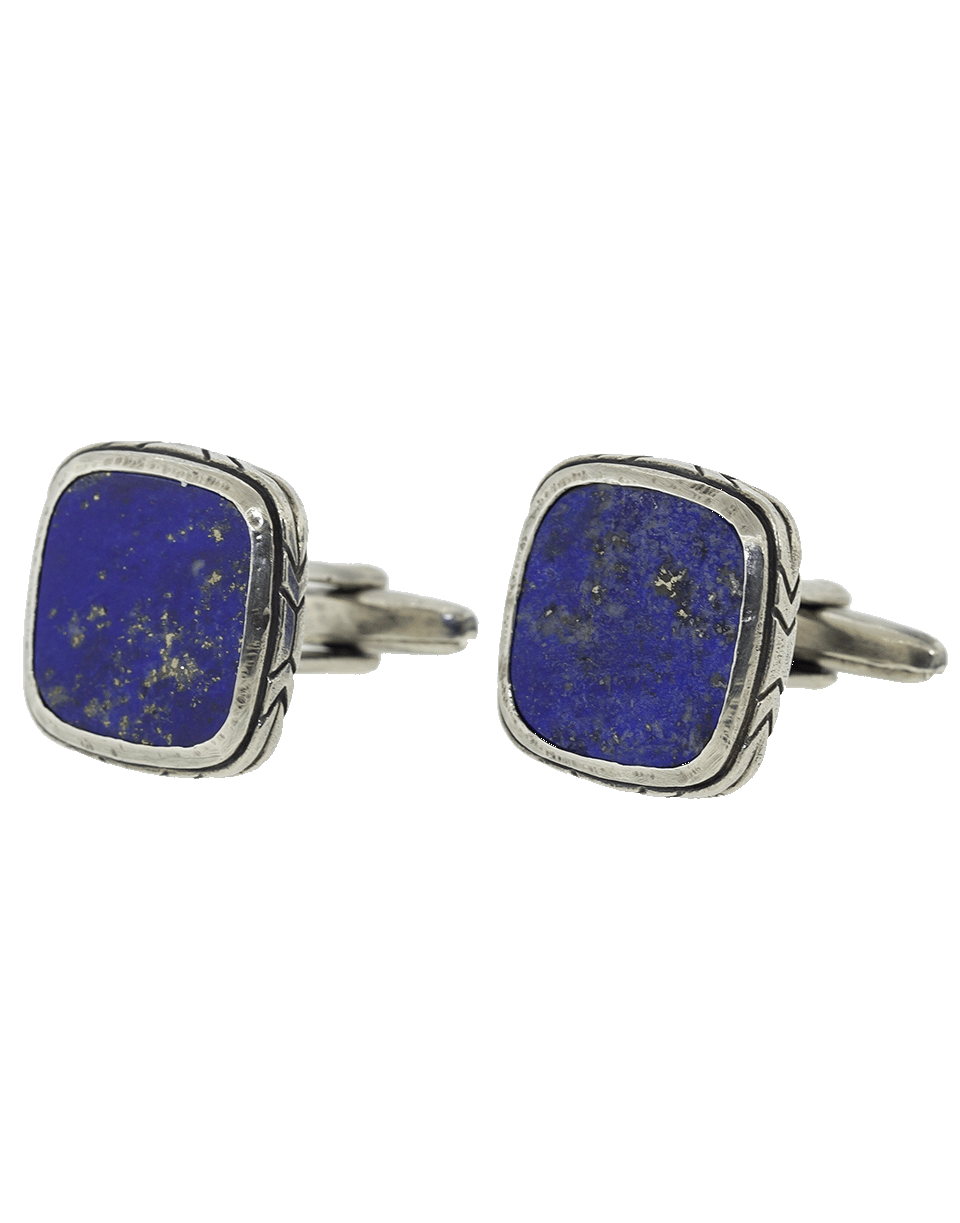 JOHN VARVATOS-Lapis and Silver Cufflinks-SILVER
