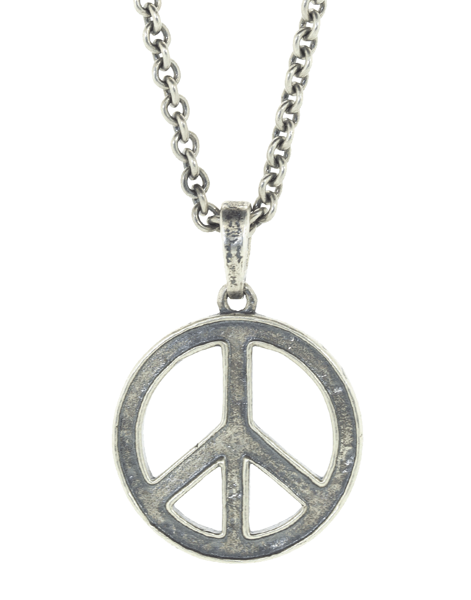 JOHN VARVATOS-Silver Peace Sign Necklace-SILVER