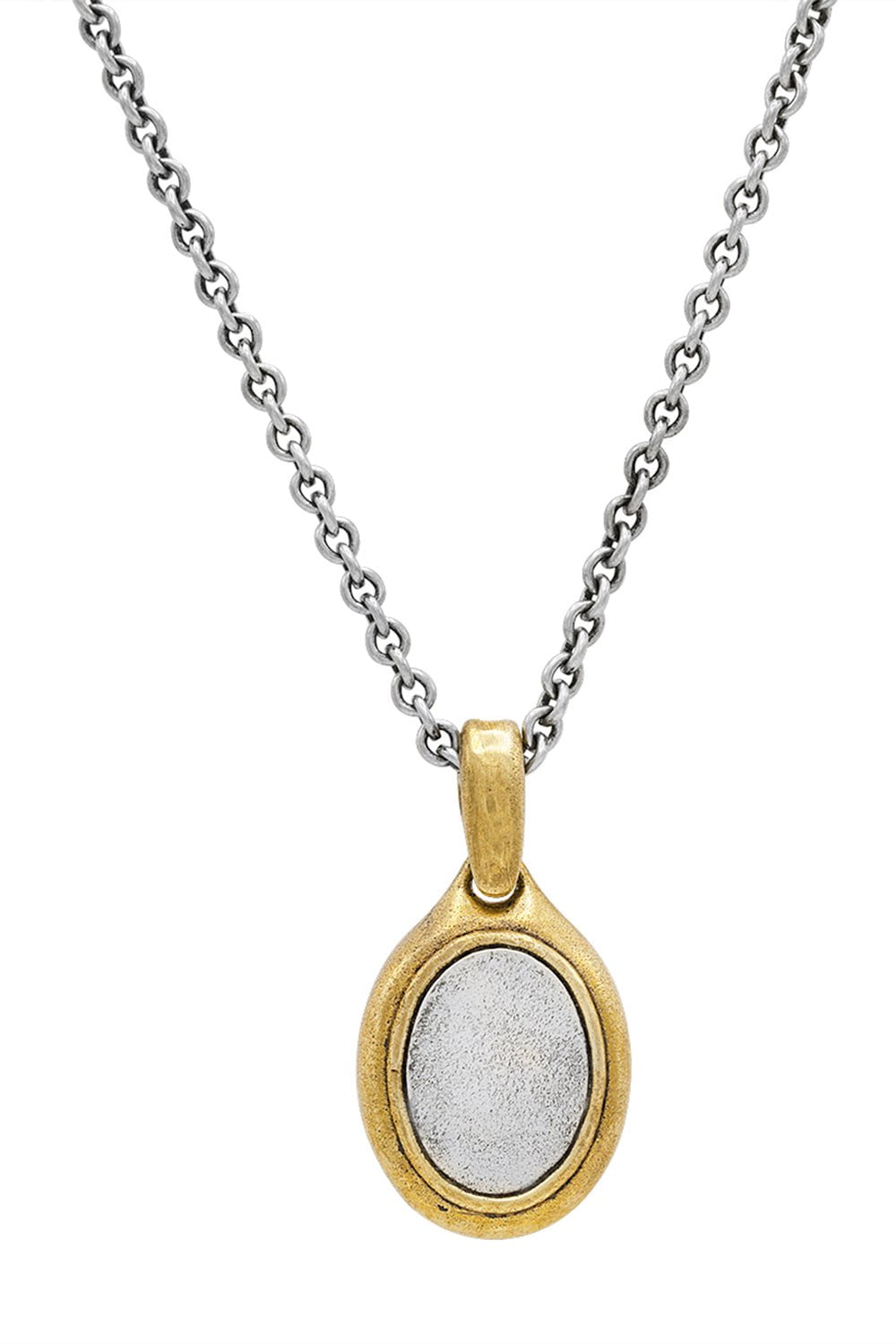 JOHN VARVATOS-Skull Clasp Plaque Necklace-SILVER