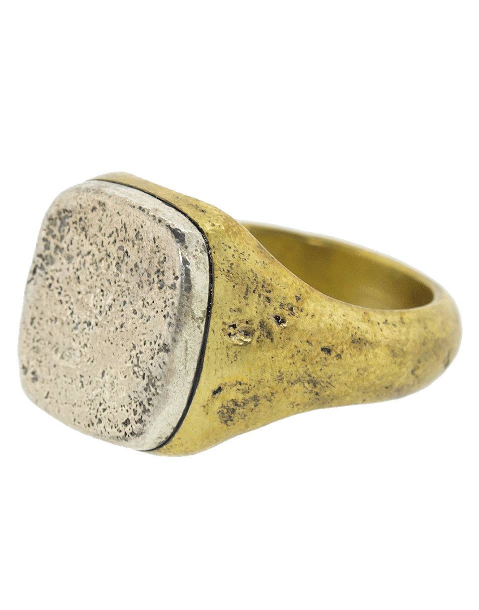 JOHN VARVATOS-Brass and Silver Signet Ring-SILVER