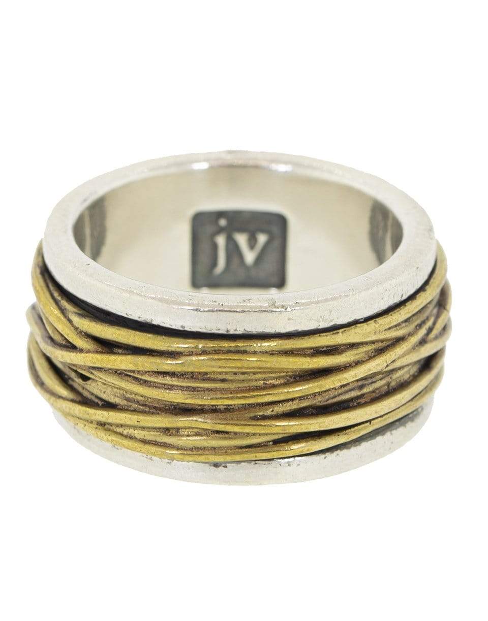 JOHN VARVATOS-Brass Center Ring-SILVER