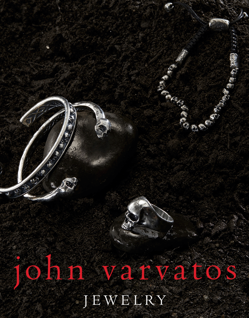 JOHN VARVATOS-Silver Skull Ring-SILVER
