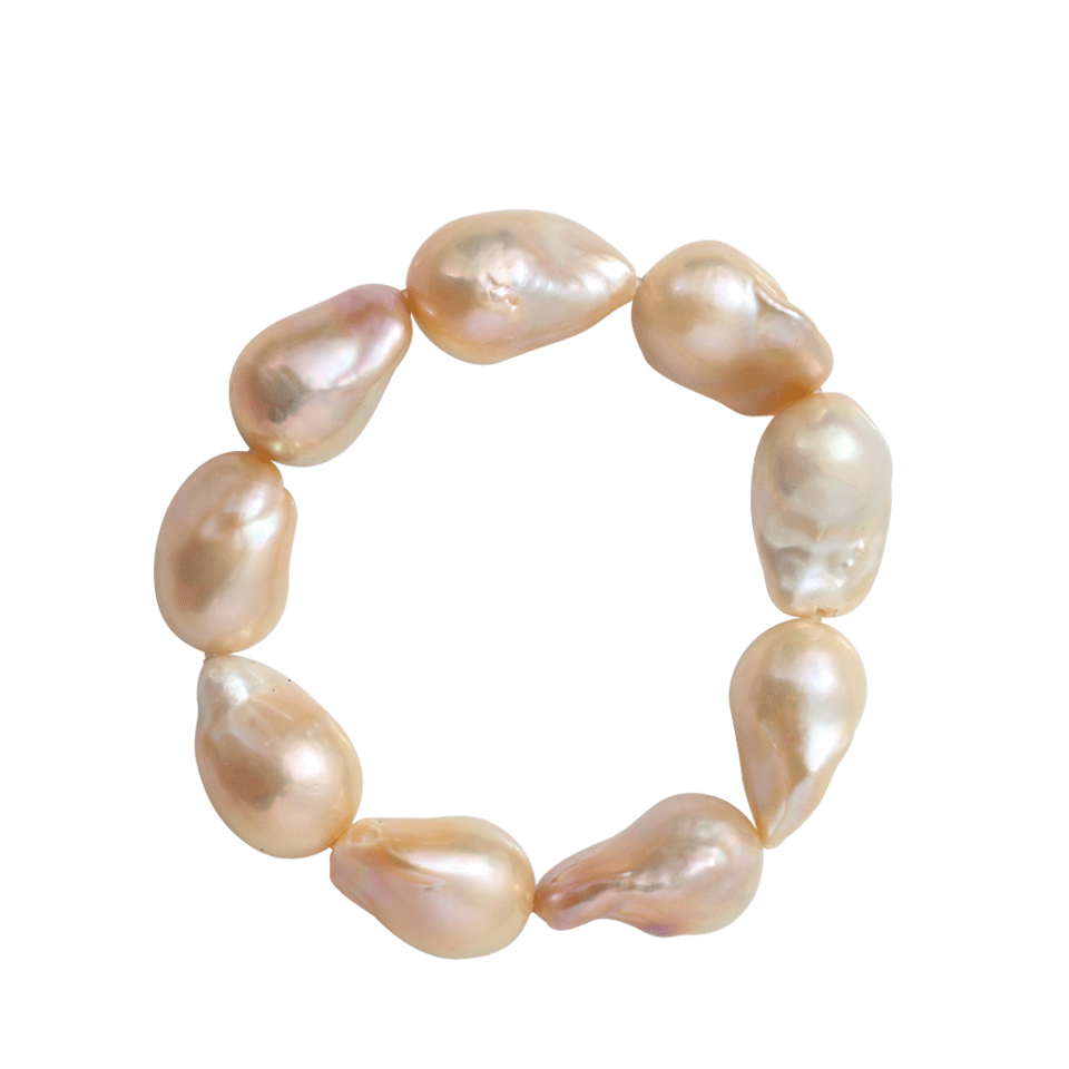 JORDAN ALEXANDER-Beige Baroque Pearl Bracelet-BEIGE