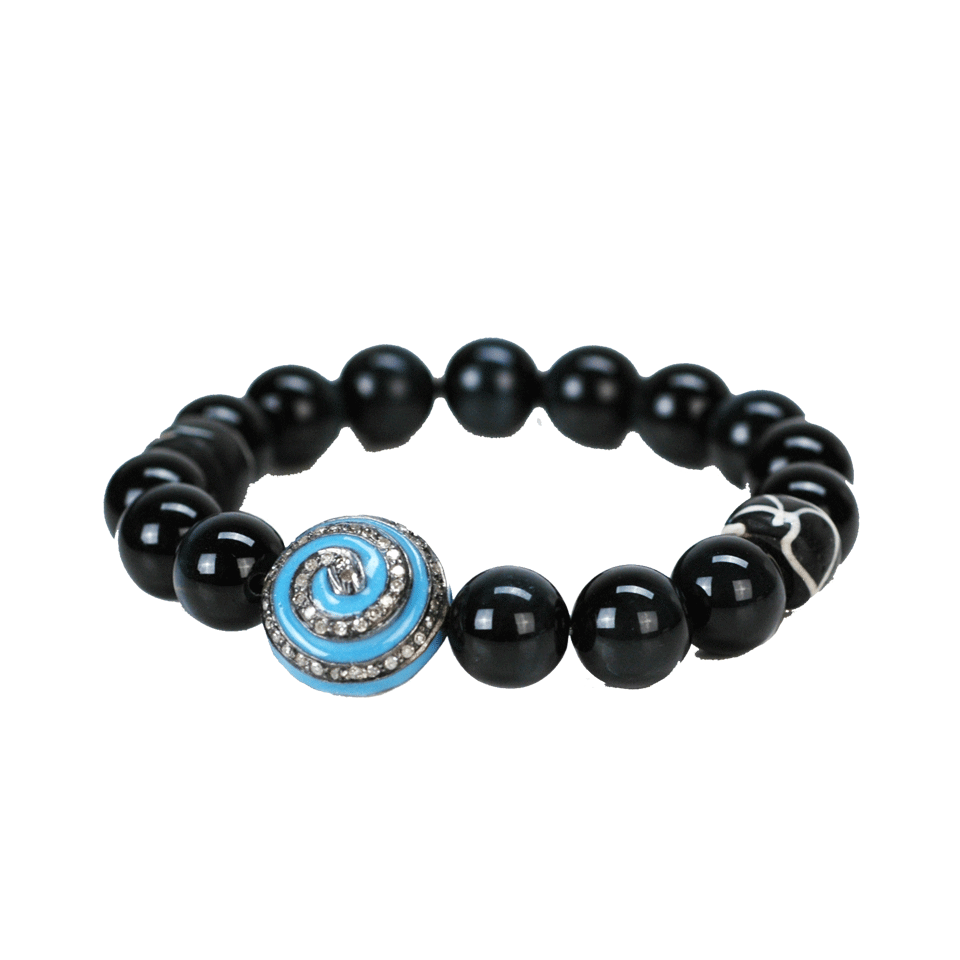 JORDAN ALEXANDER-Tigereye and Turquoise Swirl Bracelet-BLCK/TRQ