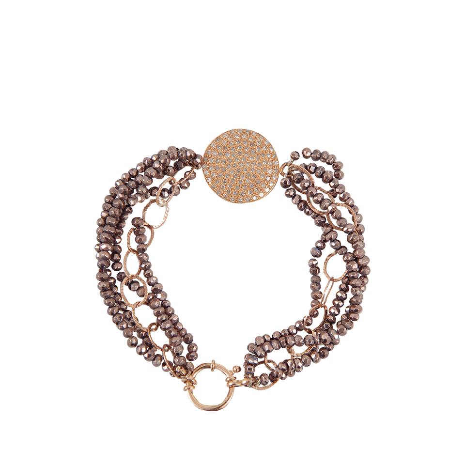JORDAN ALEXANDER-Five Strand Pyrite Bracelet-ROSE GOLD